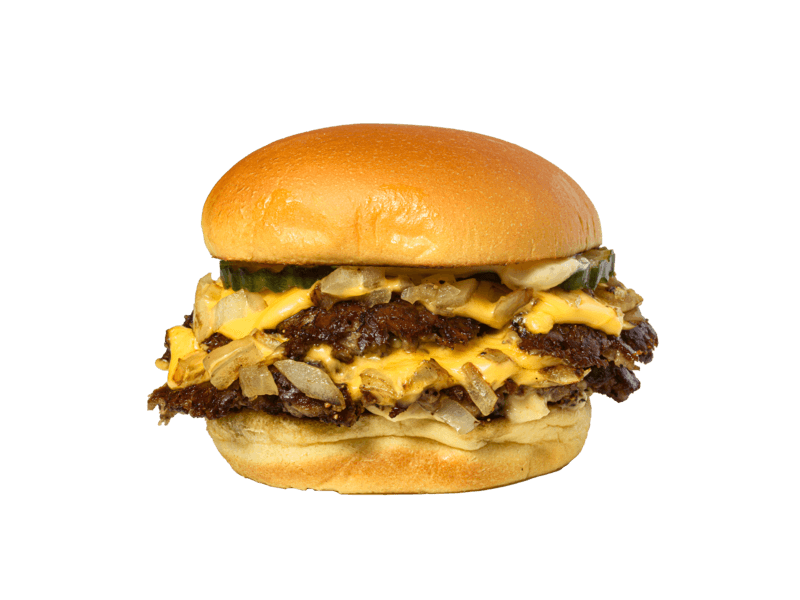 Goldies Smashburger mit doppeltem Patty und geschmolzenem Käse
